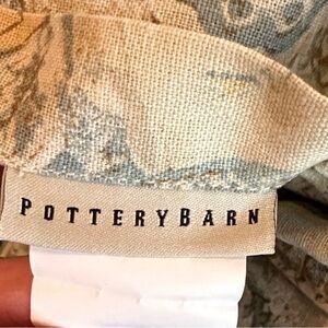 Pottery Barn Beige and Blue Paisley Queen Duvet Cover with Two Standard Shams